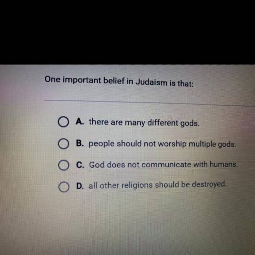 One important belief in Judaism is that: