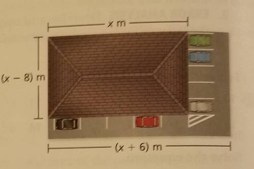 A dentist's office and parking lot are on a rectangular piece of land. The area (in square meters)