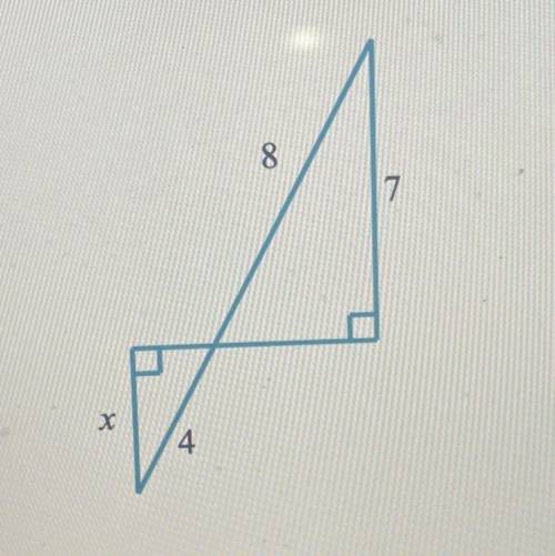 Find the length of x 
Please help me