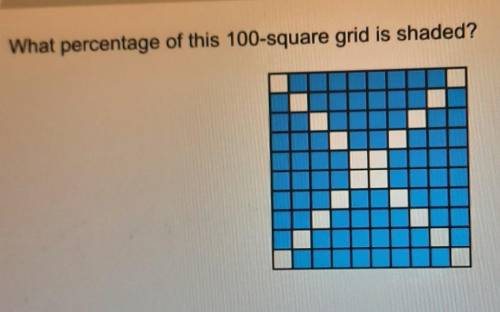 What percentage of this 100 square grid is shaded?​