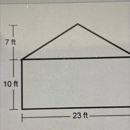 A diagram of the side of Robert's barn is shown. He wants to paint the side of his barn.

How many