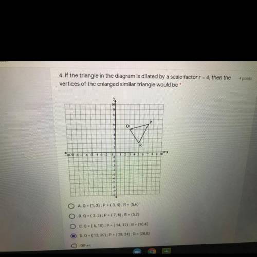 -6

O A. Q = (1,2); P =(3,4); R = (5,6)
O B. Q = (3,5); P = (7,6); R = (5,2)
O c. Q = ( 6, 10); P