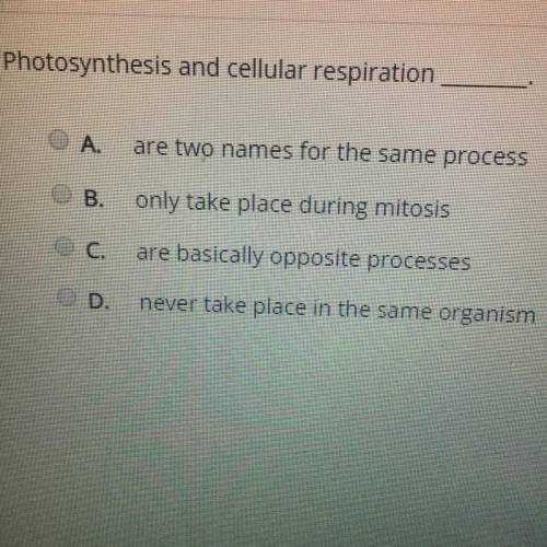 Photosynthesis and cellular respiration ______?