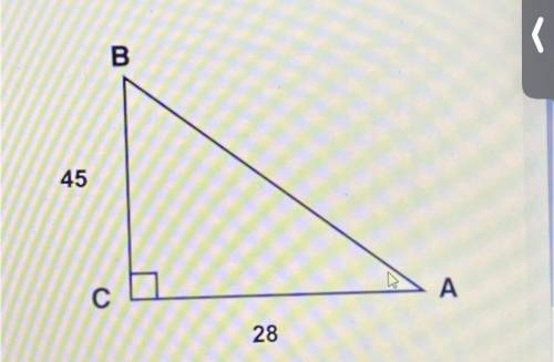 Using the following triangle, determine the measure of angle B. (Round to the
nearest degree.)