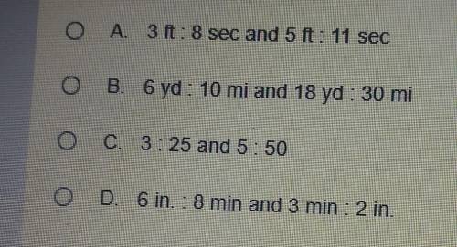 Which pair of ratios is proportional?? i rlly need help PLSS​