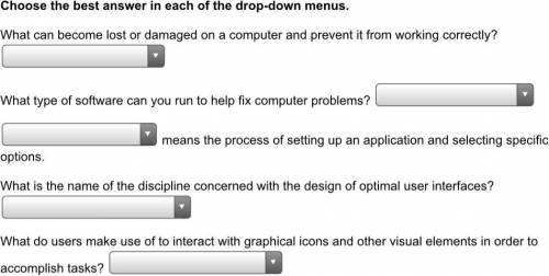 Choose the best answer in each of the drop-down menus.