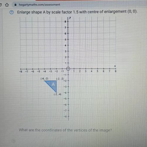 What does the enlargement look like and what are the coordinates?