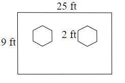 Deb is planning to paint a wall of her house that has two regular hexagonal windows. Painting the