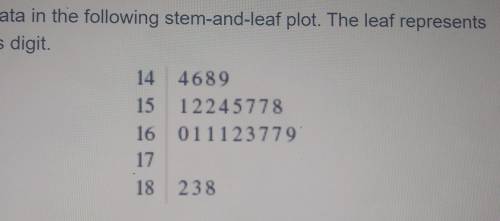 HELP!!!

List the data in the following stem-and-leaf plot. The leaf representsthe tenths digit.14