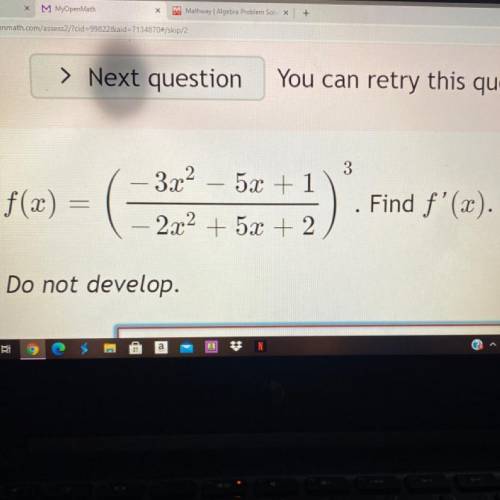 3
3.72
5x + 1
f(x)
=
Find f'(x).
2x2 + 5x + 2