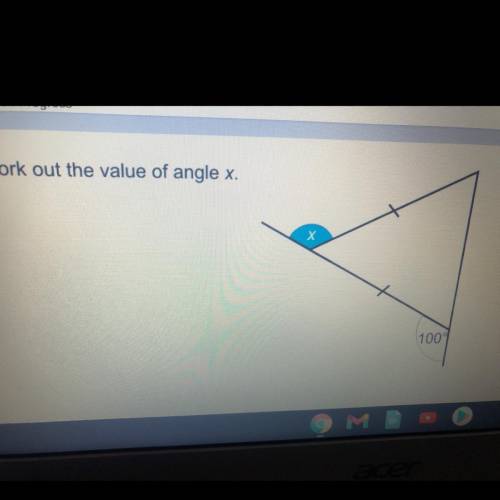 HELPPPP!!! 
Work out the value of angle x.