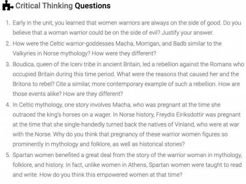 can some help me with these reveiw questions and crital thinking questions for mythology and folklo