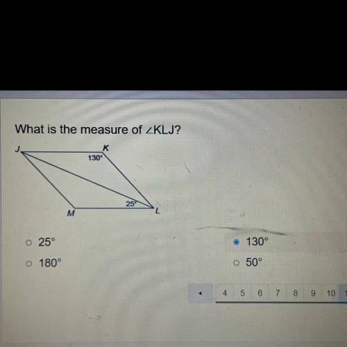 What is the measure of
A25 B 130 C 180 D50