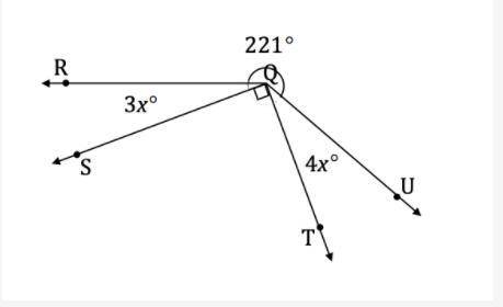 Write an equation for the angle relationship shown in the figure.

What is the value of x?
Find th