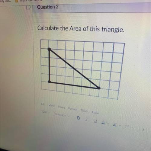 Help me please I need the area of this triangle