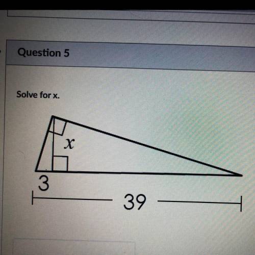 Geometry: Solve for x.