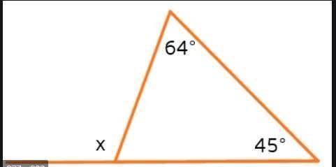 2. In the figure, x is an exterior angle to the triangle below.

(a) Explain why x is equal to the