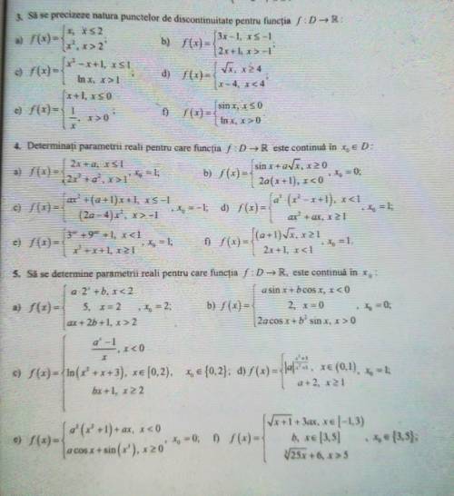Ajutor!!! Să se precizeze natura punctelor de discontinuitate pentru funcția f:D->R:​