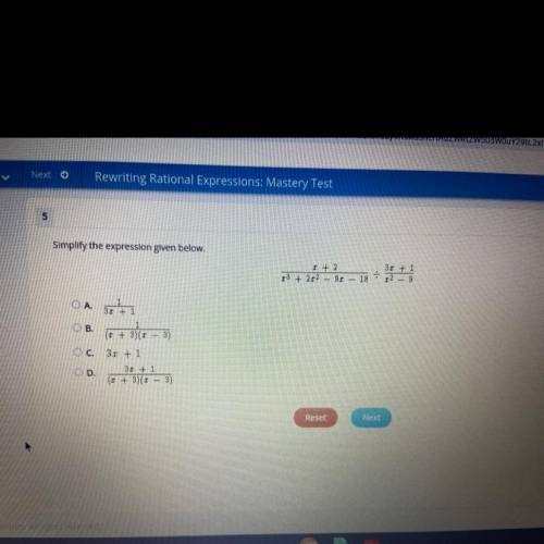 Simplify the expression given below.

I + 2
13 + 212 - 91 - 18
3r + 1
12 9
A.
31+1
1
31 + 1
B.
(1