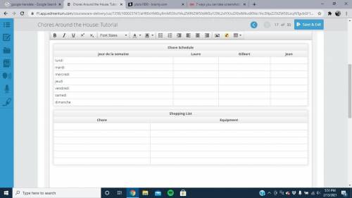 Using the vocabulary that you’ve learned, create a chore schedule for Laure and her family. Then ma