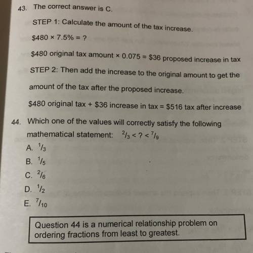 Need an explanation on number 44 to why E is correct