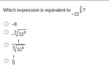 Which expression is equivalent to -32^3/5?
