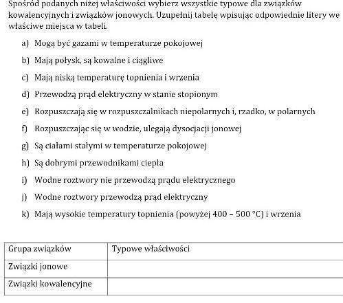 Pomoże ktoś z chemii? bardzo proszę do dziś wieczora