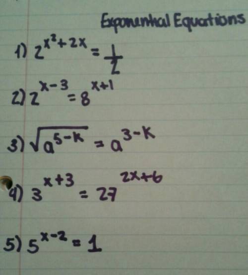 PLEASE HELP. EXPONENTIAL EQUATIONS 10TH GRADE​
