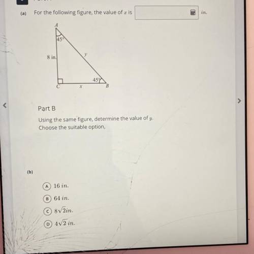 I NEED HELP ASAPPP

Part A
() For the following figure, the value of zis
HU
45
T
Part B
Using the