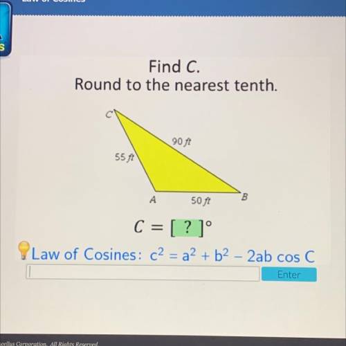 Find c. Round to the nearest tenth.￼
