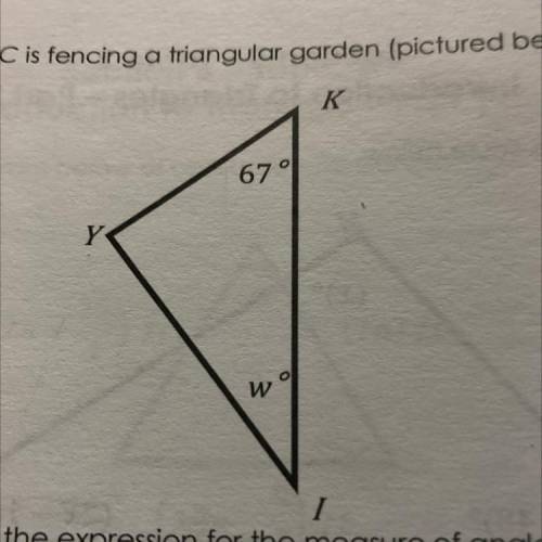 3.

Garden Plus LLC is fencing a triangular garden (pictured below) for Mr.
Gold. 
Part A: Determi