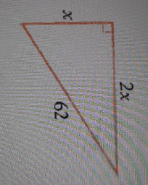 Solve for x using pythagoras theorem (please)