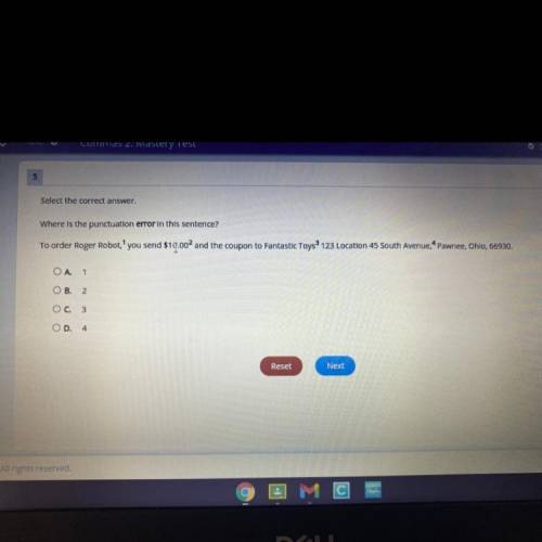 5

Select the correct answer.
Where is the punctuation error in this sentence?
To order Roger Robo