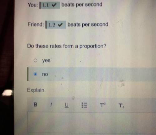 The original numbers are

You : 22 heartbeats every 20 seconds
Friend : 18 heartbeats every 15 sec