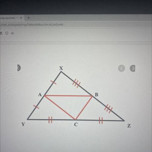 If the perimeter of Triangle XYZ is 56 cm, what is the perimeter of Triangle ABC?