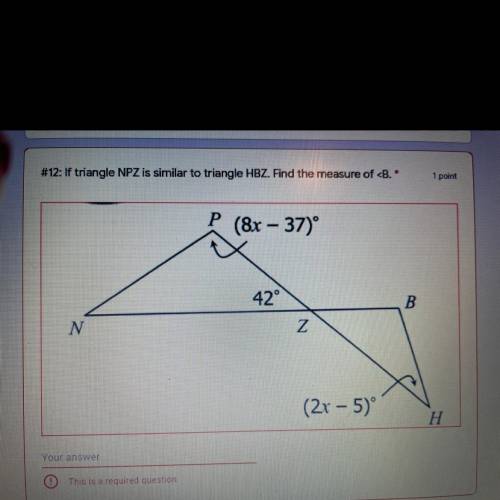 Find the measure of angle B: