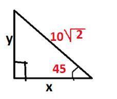 What are the values of x and y in the figure below?