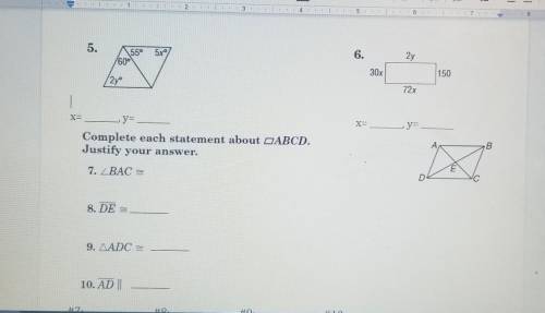 Find x and y in each parallelogramn​