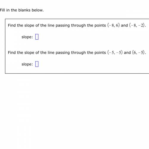 Find the slope of the lines passing through please help