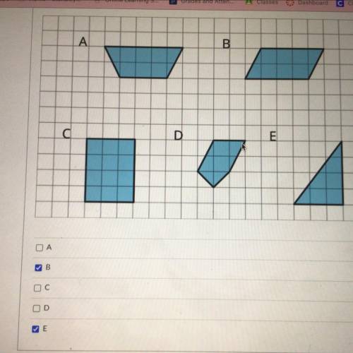 What are all the figures that are parallelograms? PLEASE HELP