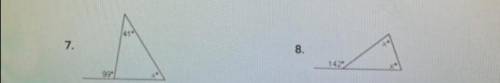 For questions 7 and 8 find the unknown angle.