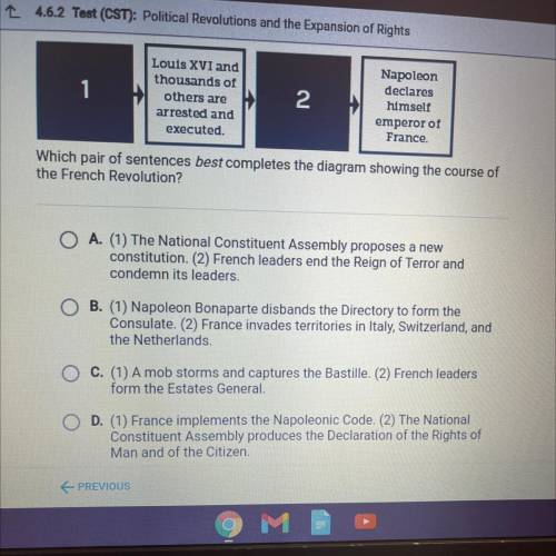 PLEASE HELP

Which pair of sentences best completes the diagram showing the course of
the French R