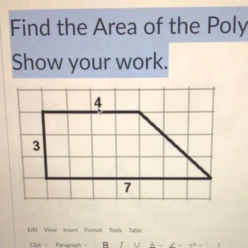 What is the area of this polygon? Please help