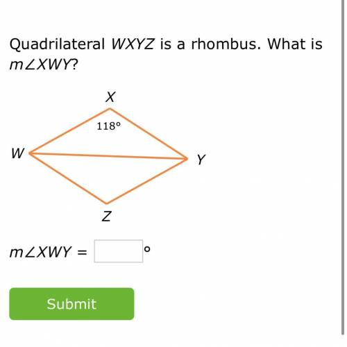 Quadrilateral WXYZ is a rhombus.What is m