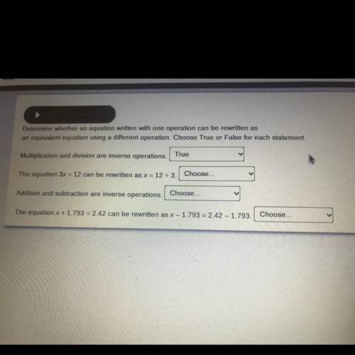 Determine whether an equation written with one operation can be rewritten as

an equivalent equati