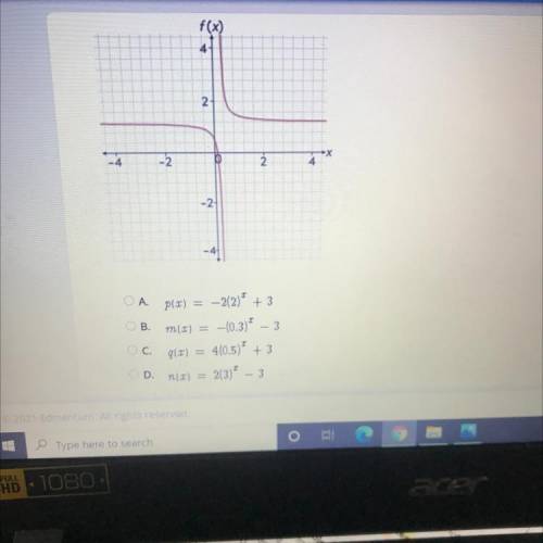 Which function has the same and behavior as x approaches infinity as the function graphed here￼?