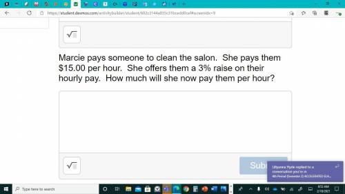 BRAINLIEST FOR THE RIGHT ANSWER..... EMERGENCY

Marcie pays someone to clean the salon. She pays t