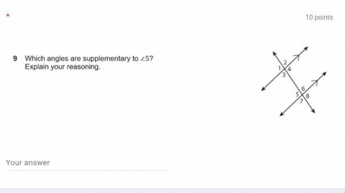 Which angles are supplementary to angle 5