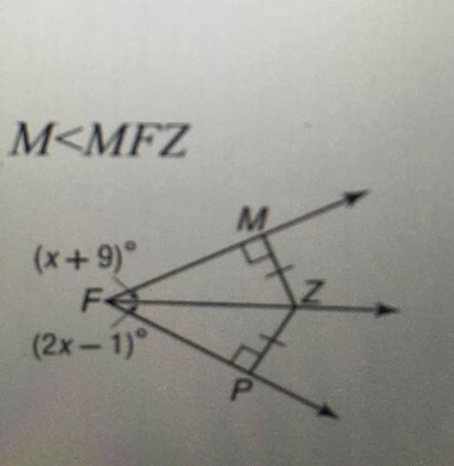 Find the measure of this angle.
Need help please and to show the work