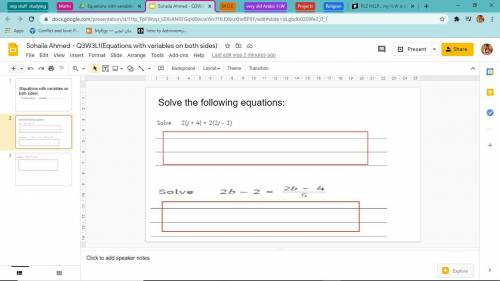 Plz, help if you are an expert at math. his lesson is called Equations with variables on both side